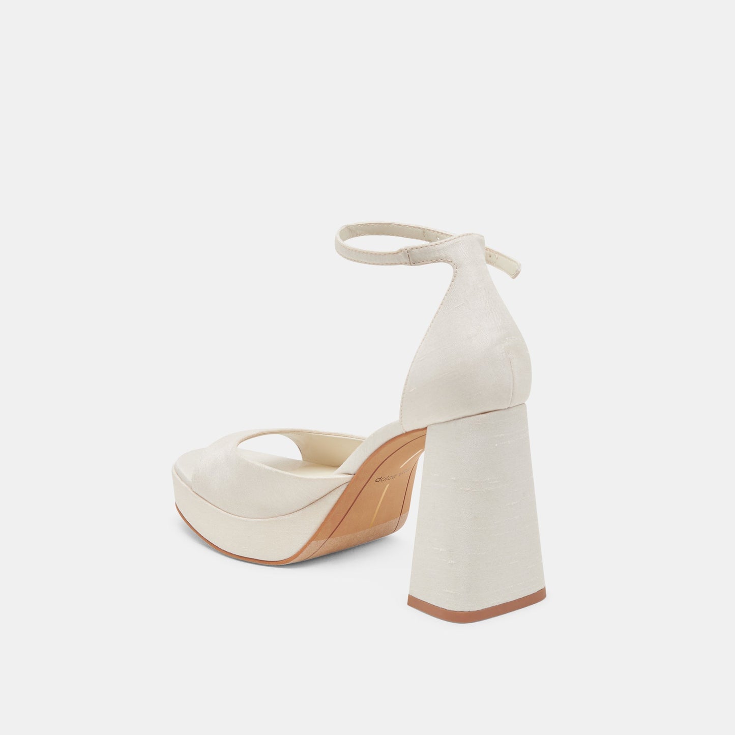 PANDRO WIDE HEELS WHITE SATIN
 – Dolce Vita