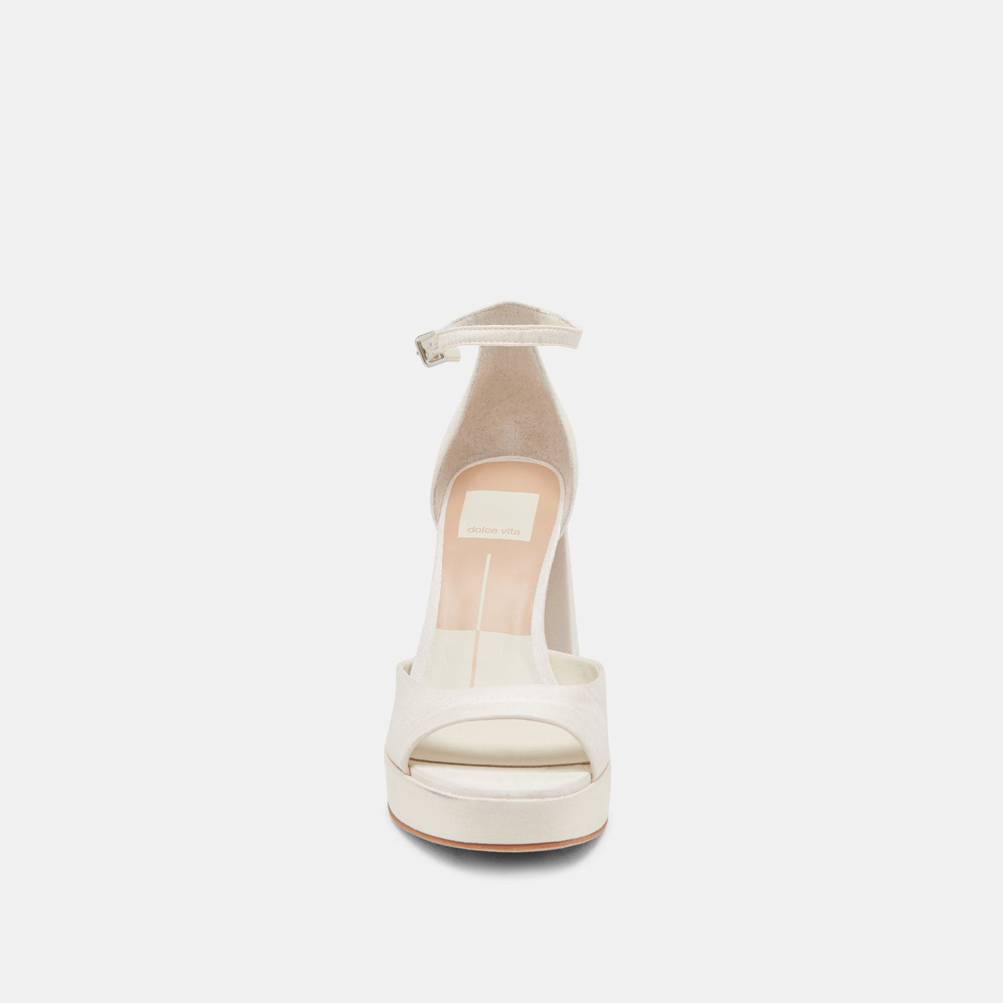 PANDRO WIDE HEELS WHITE SATIN
 – Dolce Vita