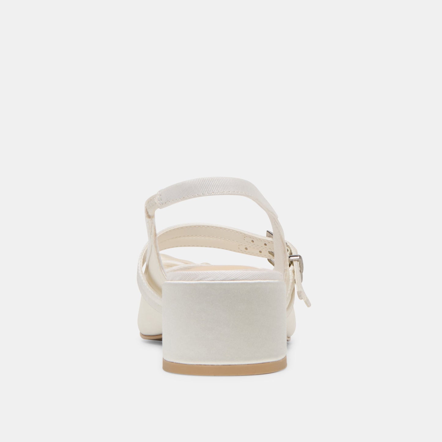Loris True White Satin Heels