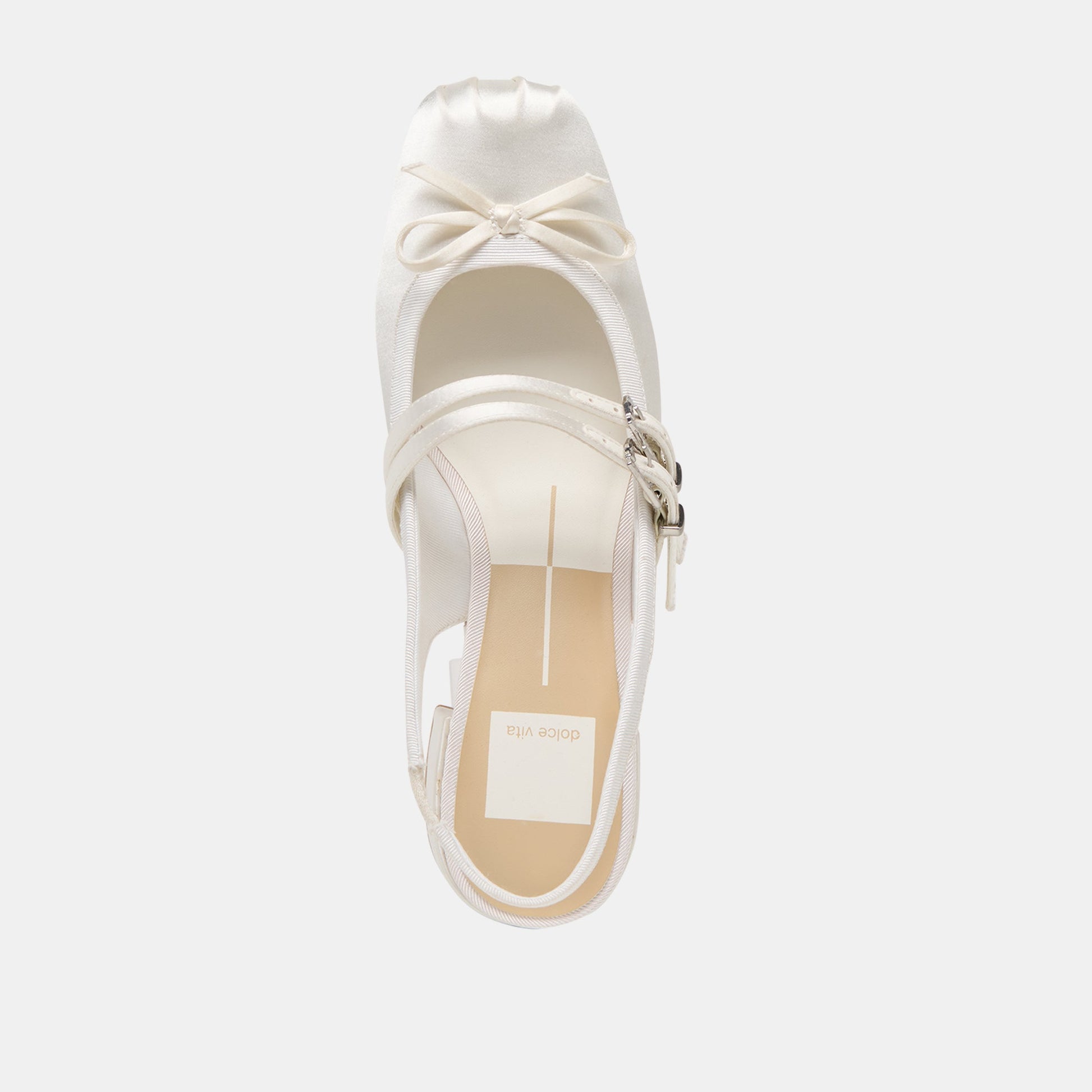 Loris True White Satin Heels