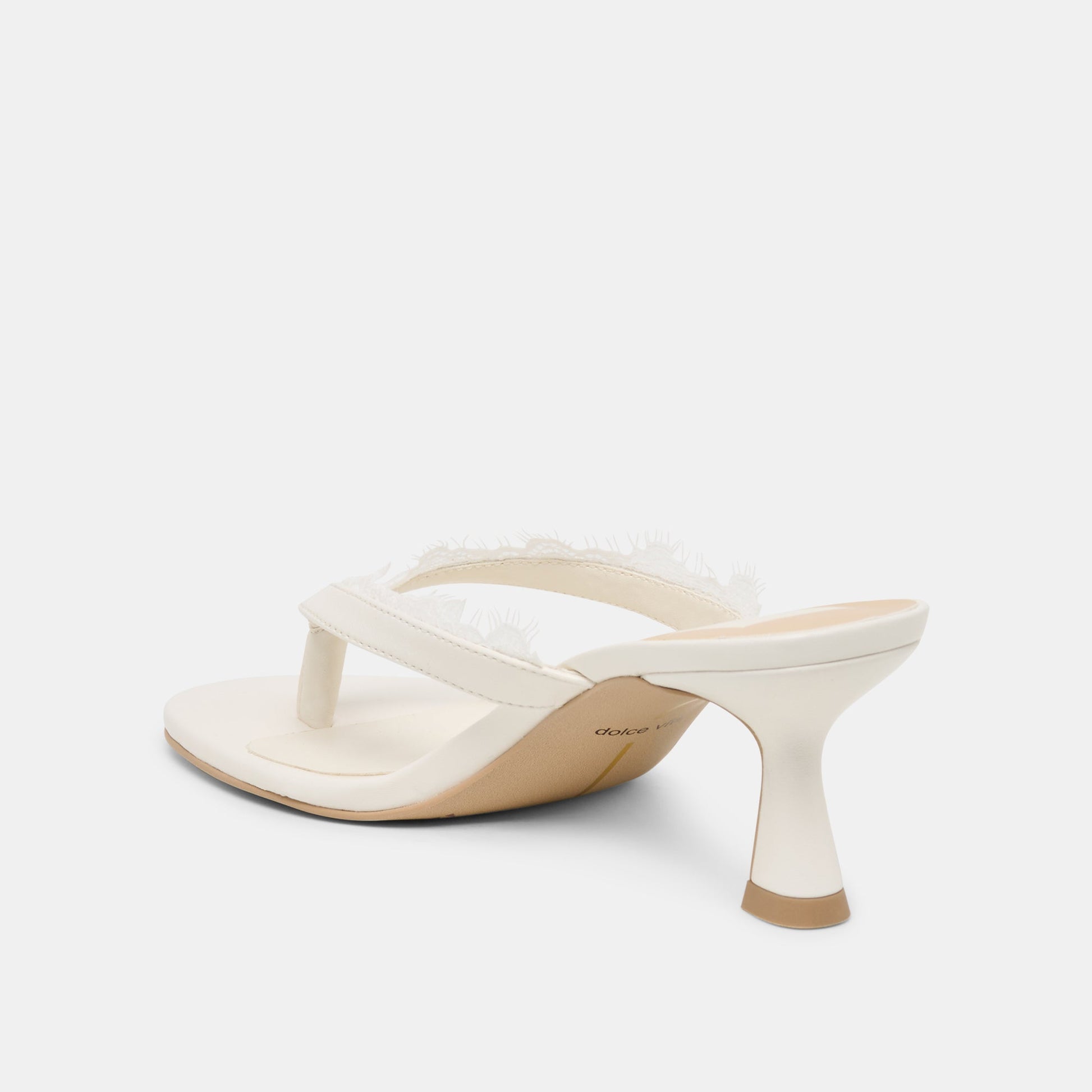 Daksie Lace True White Leather Heels