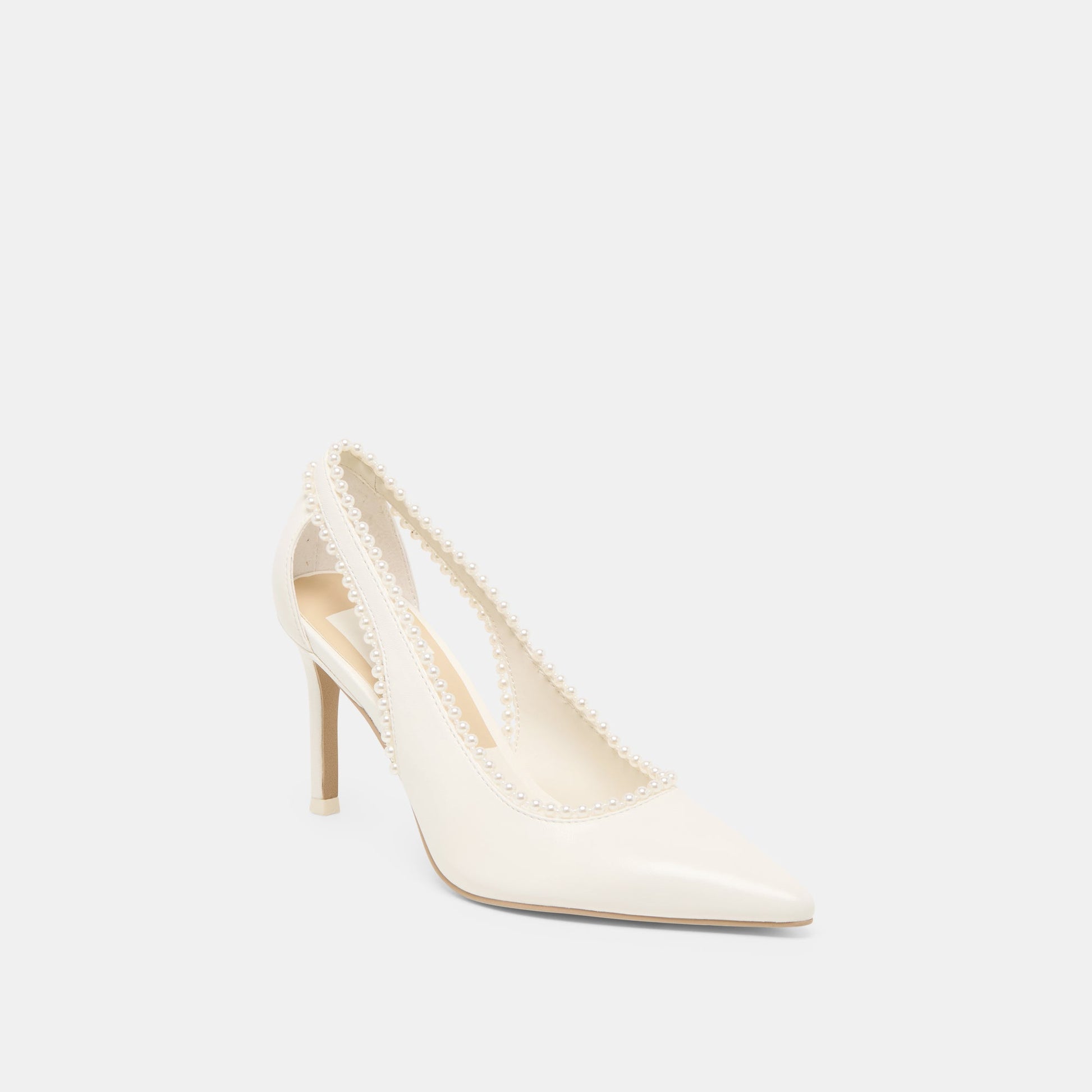 Kelson Pearl True White Leather Heels