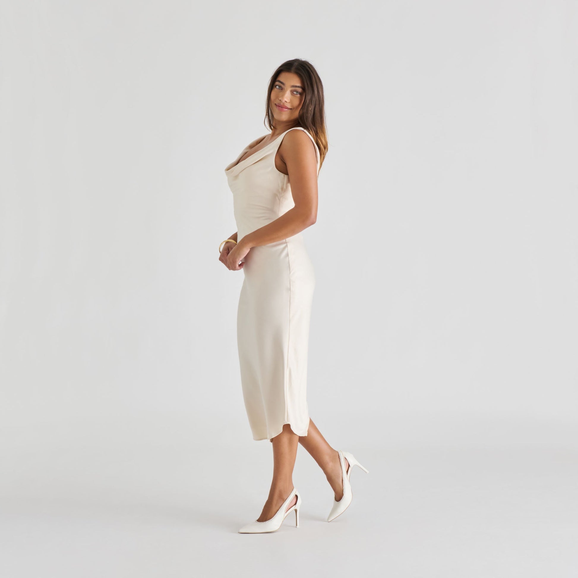 Kelson Pearl True White Leather Heels