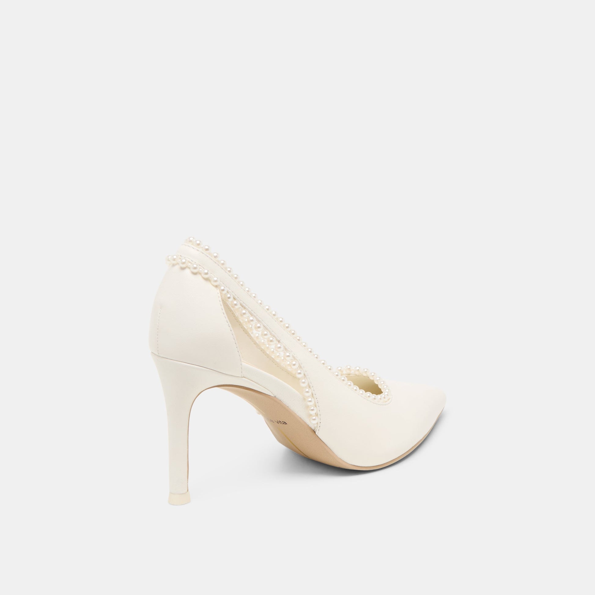 Kelson Pearl True White Leather Heels