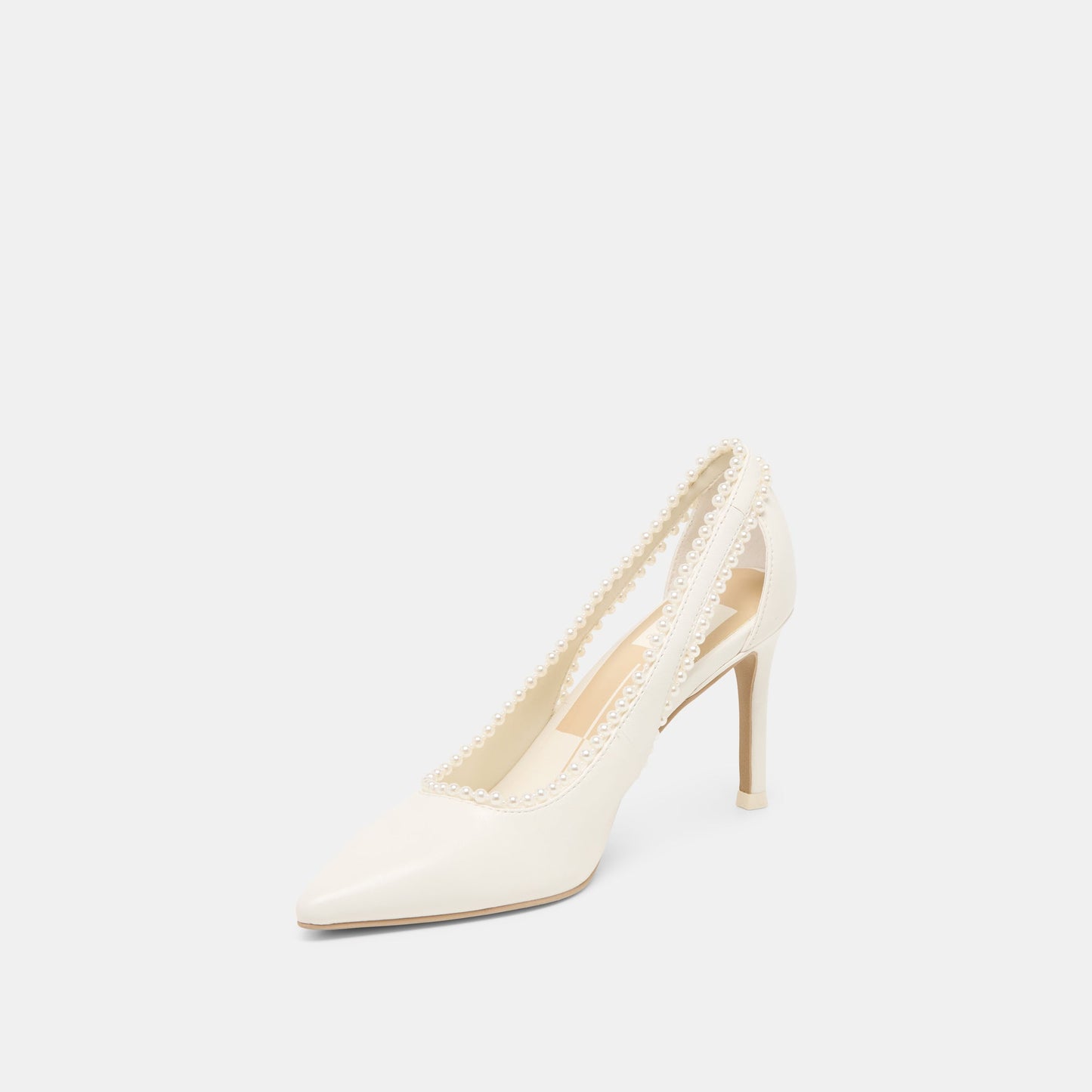 Kelson Pearl True White Leather Heels