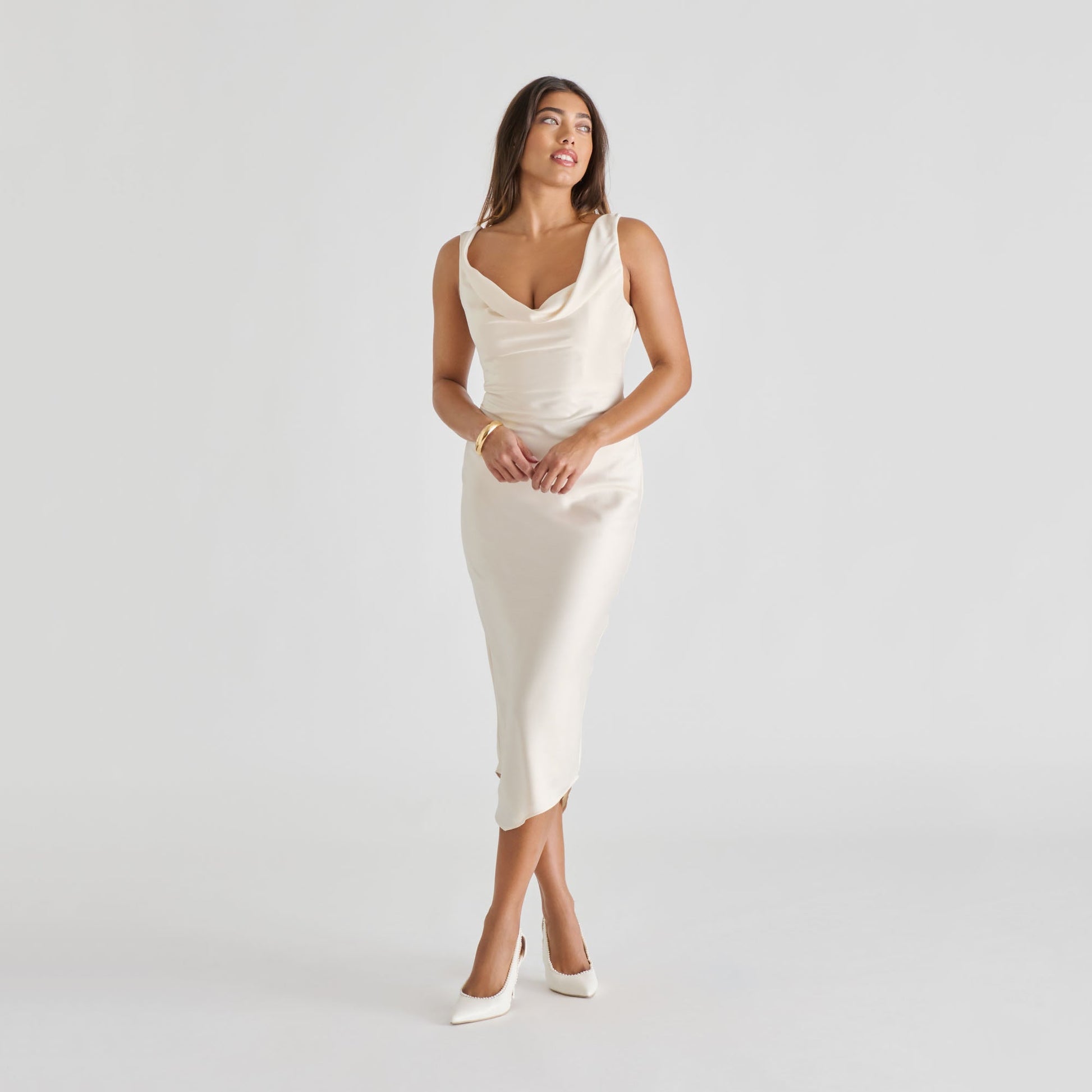 Kelson Pearl True White Leather Heels