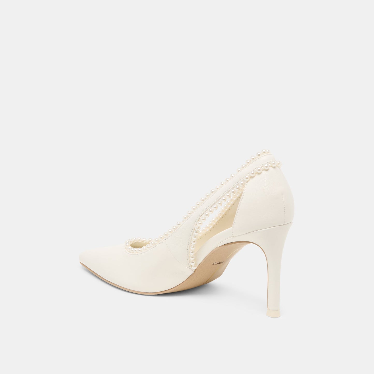Kelson Pearl True White Leather Heels