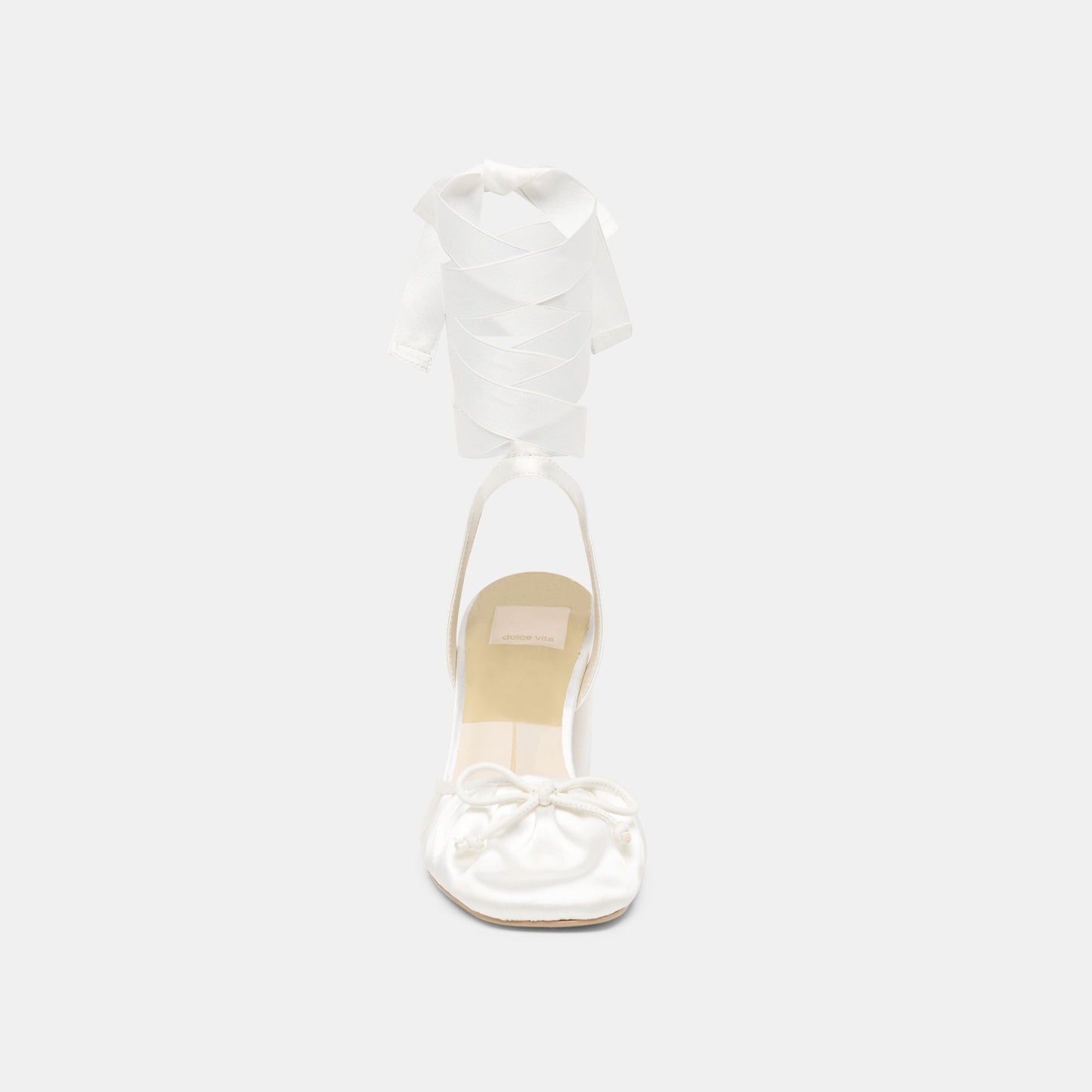 Tisha True White Satin Heels