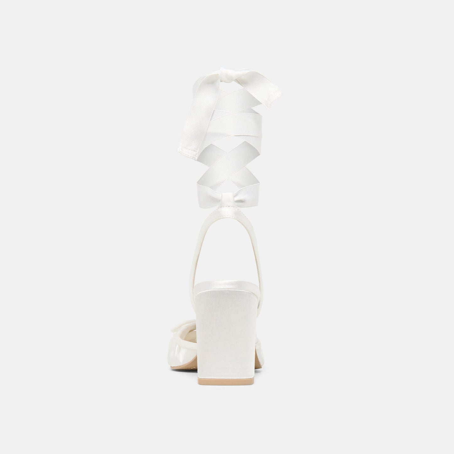Tisha True White Satin Heels