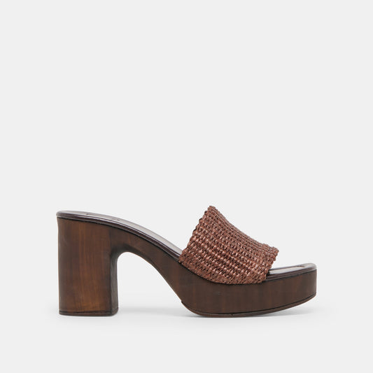 Celest Chocolate Raffia Heels