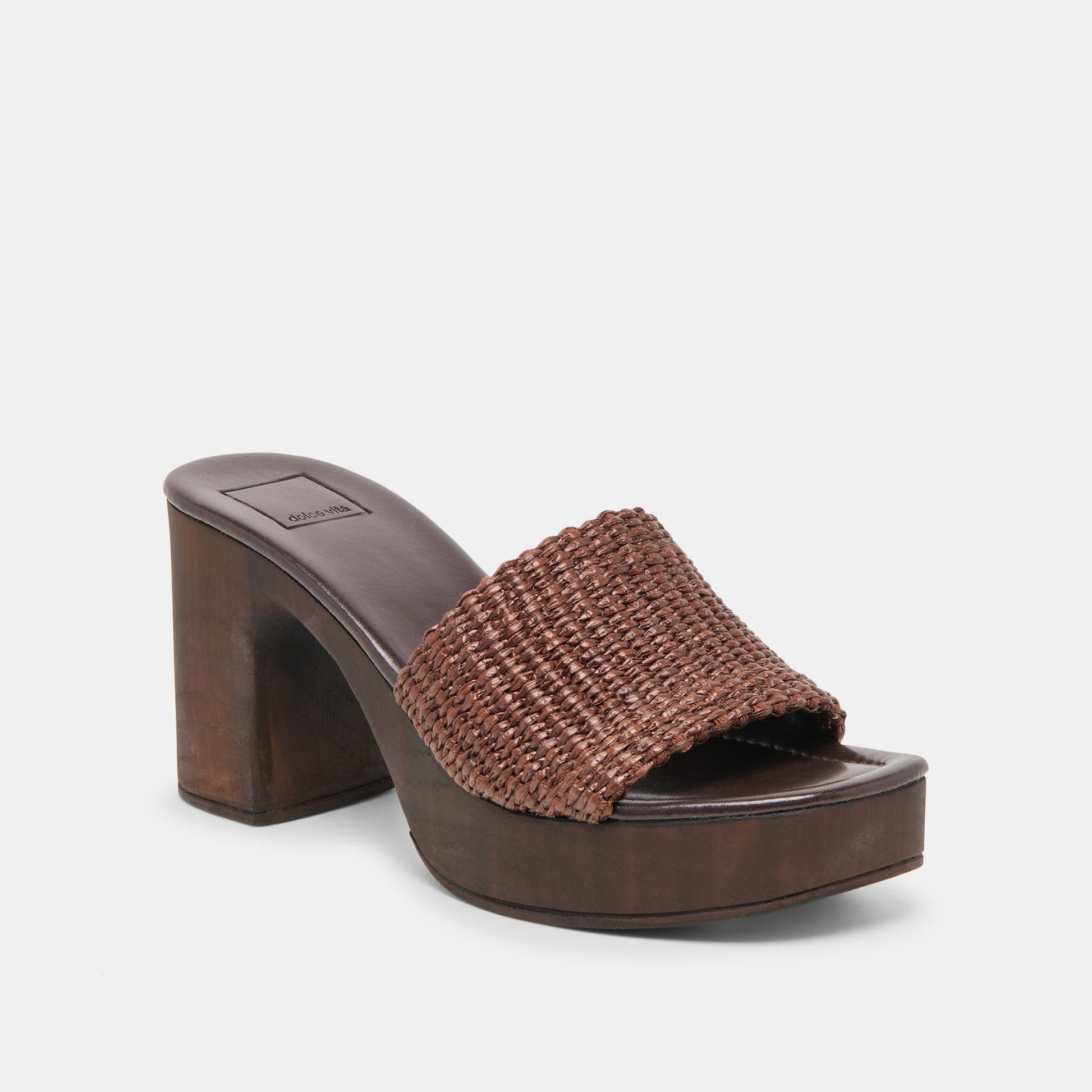 Celest Chocolate Raffia Heels