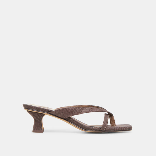 Brevel Chocolate Raffia Heels
