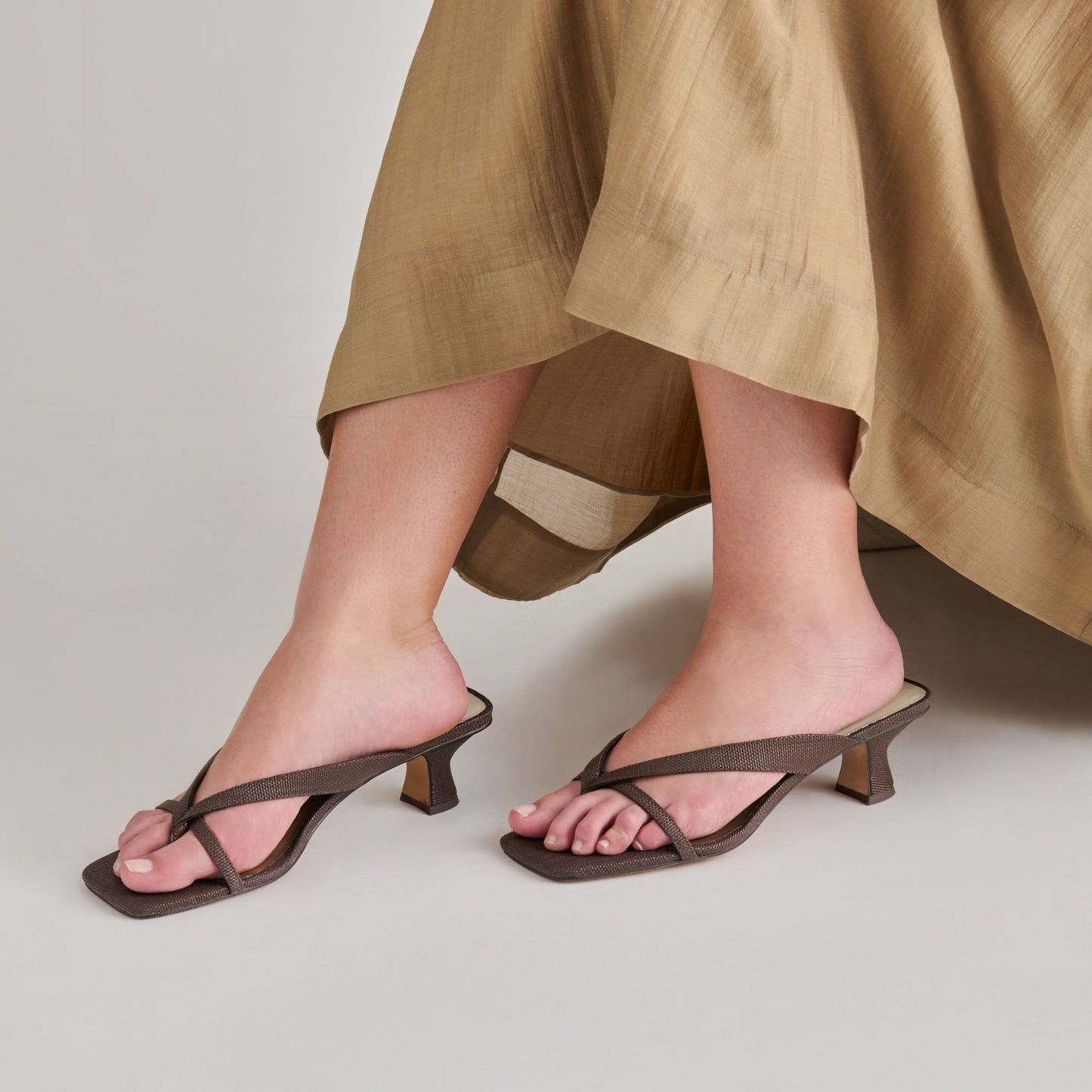 Brevel Chocolate Raffia Heels