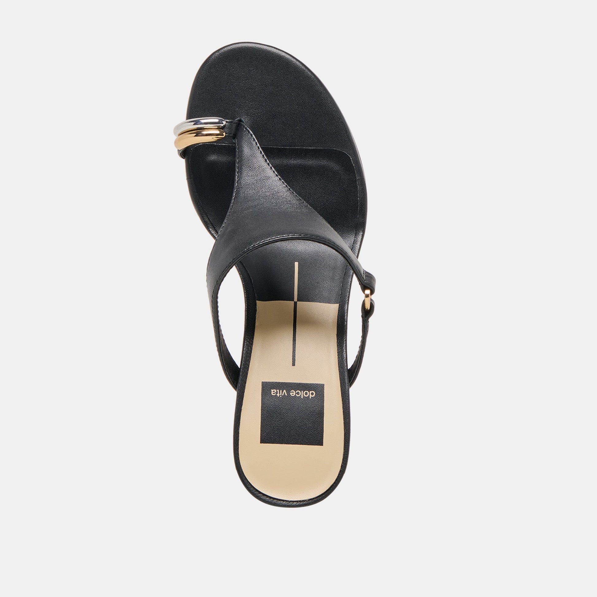 Derrel Black Leather Heels