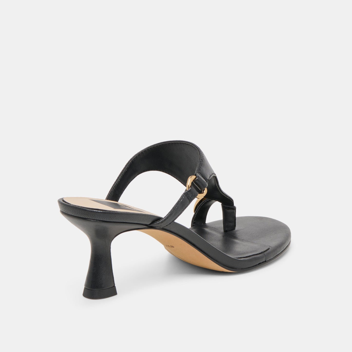 Derrel Black Leather Heels