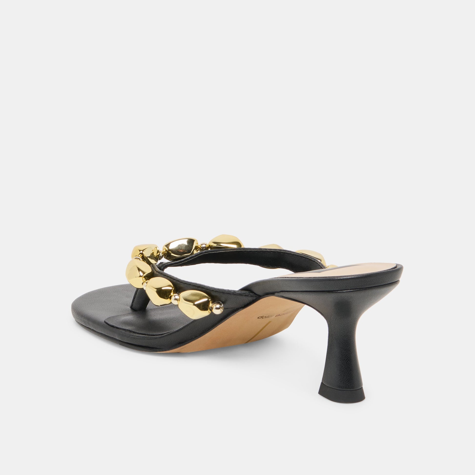 Daksie Black Leather Heels