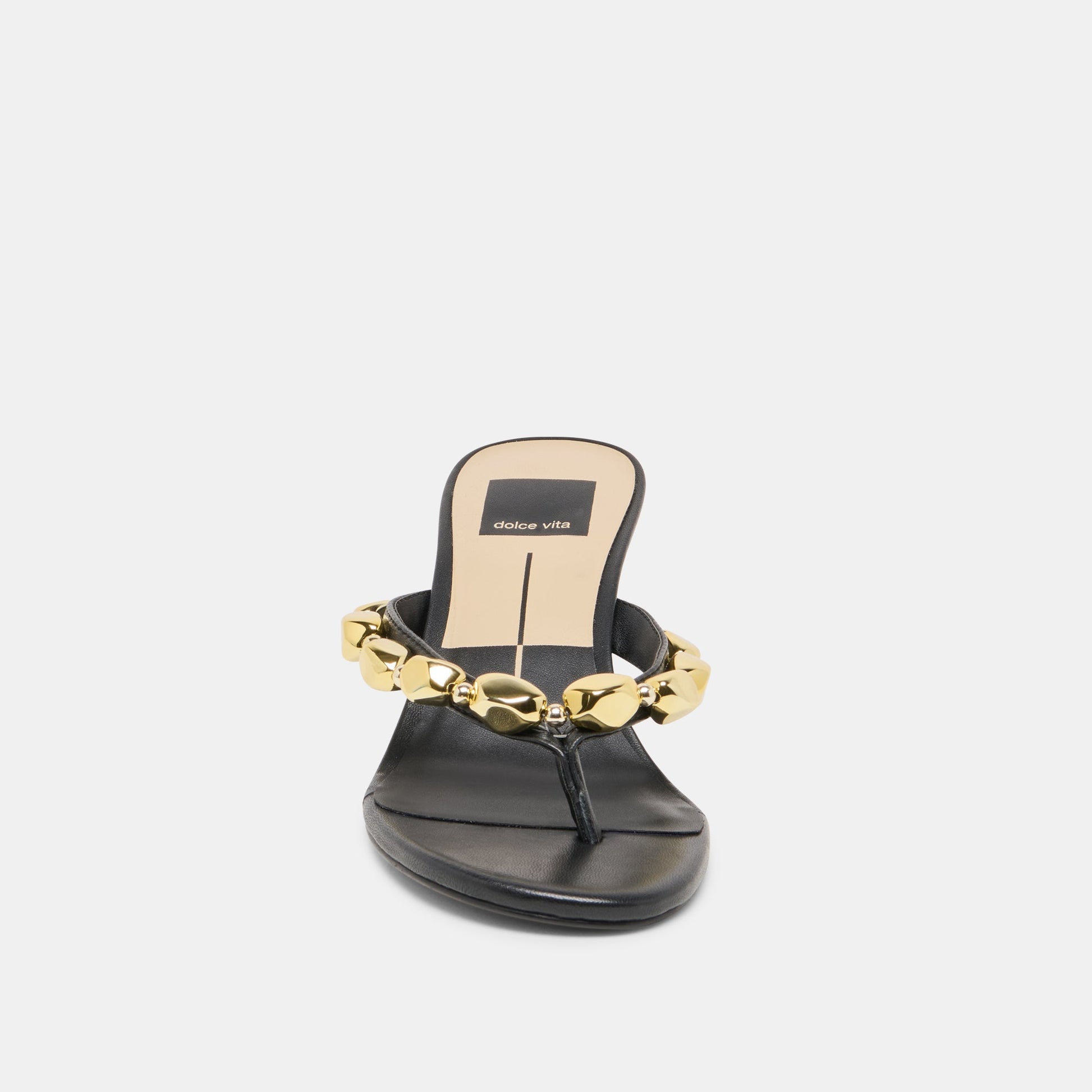 Daksie Black Leather Heels
