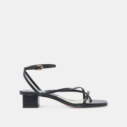 Karlos Wide Black Leather Sandals