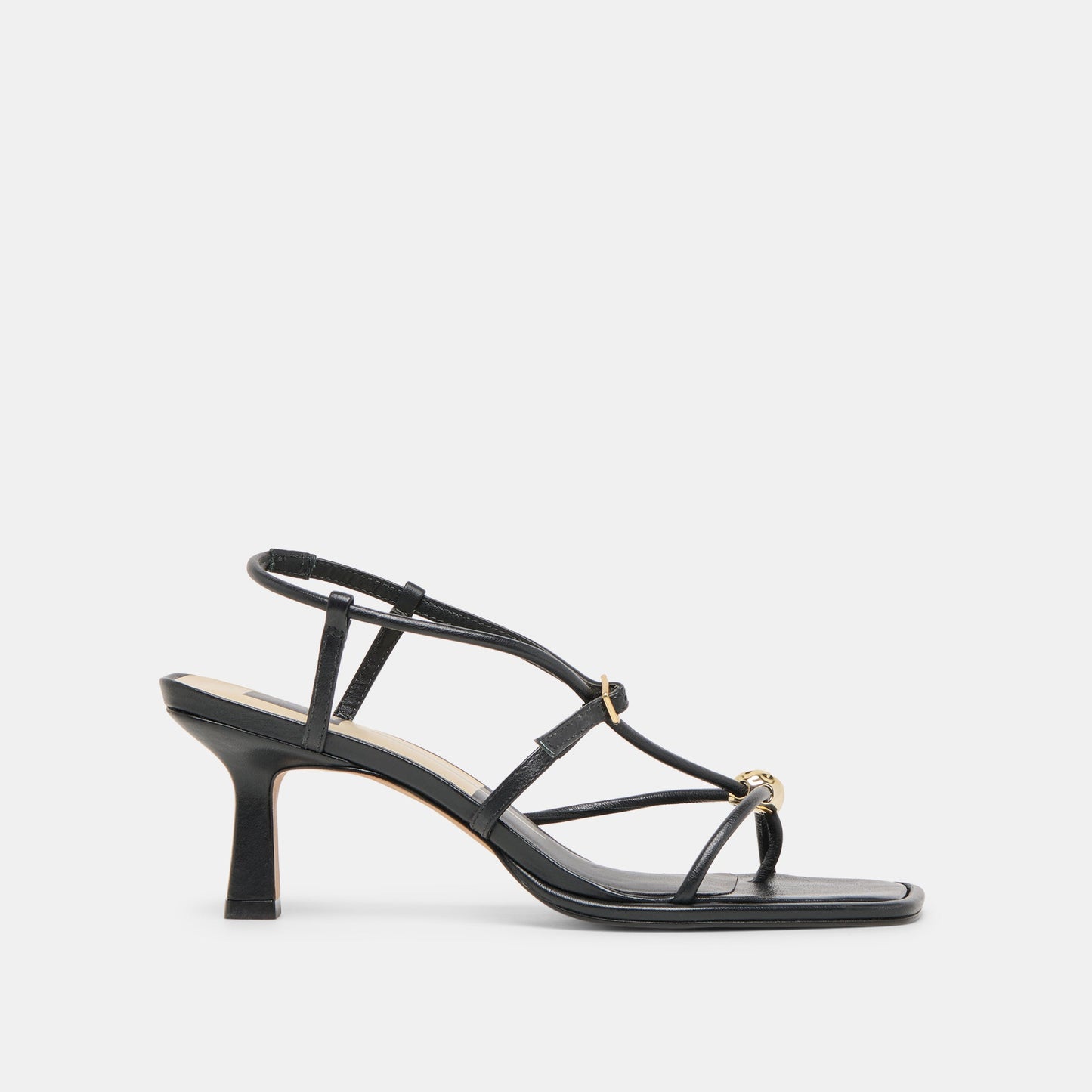 Manji Wide Black Leather Heels