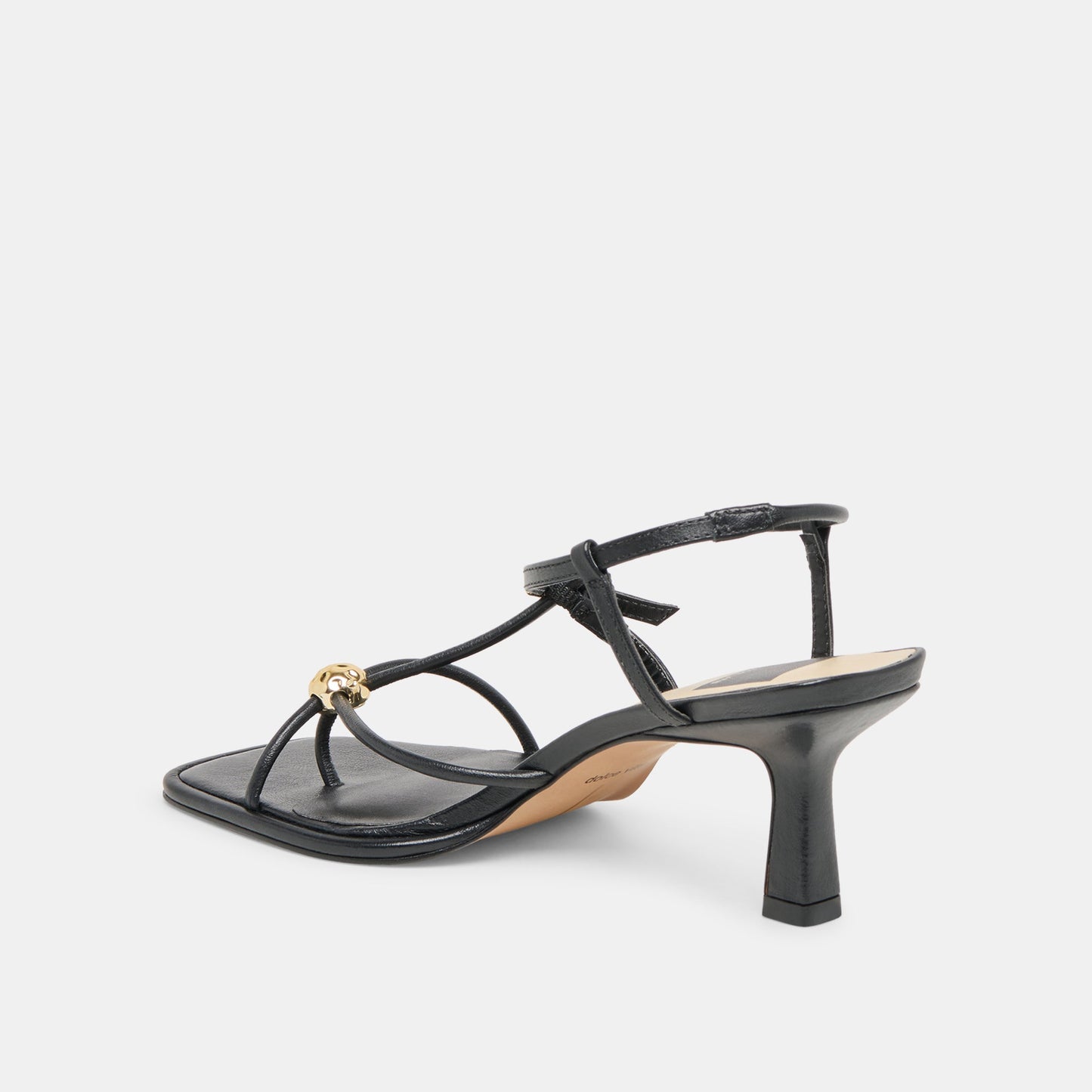 Manji Wide Black Leather Heels