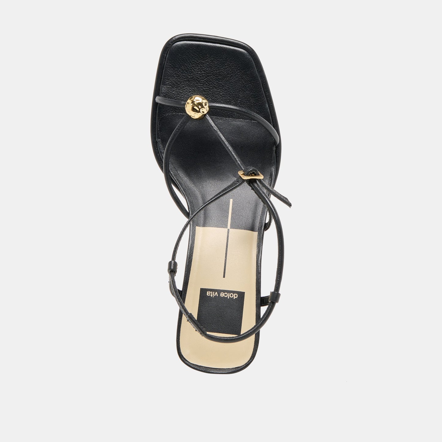 Manji Wide Black Leather Heels