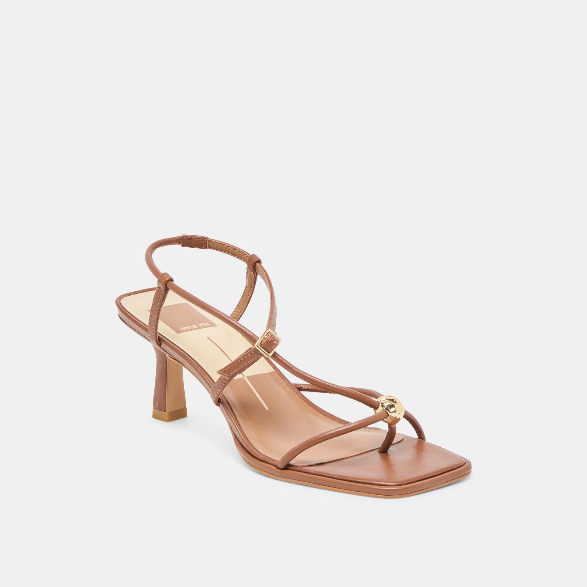 Mylee Cognac Leather Heels