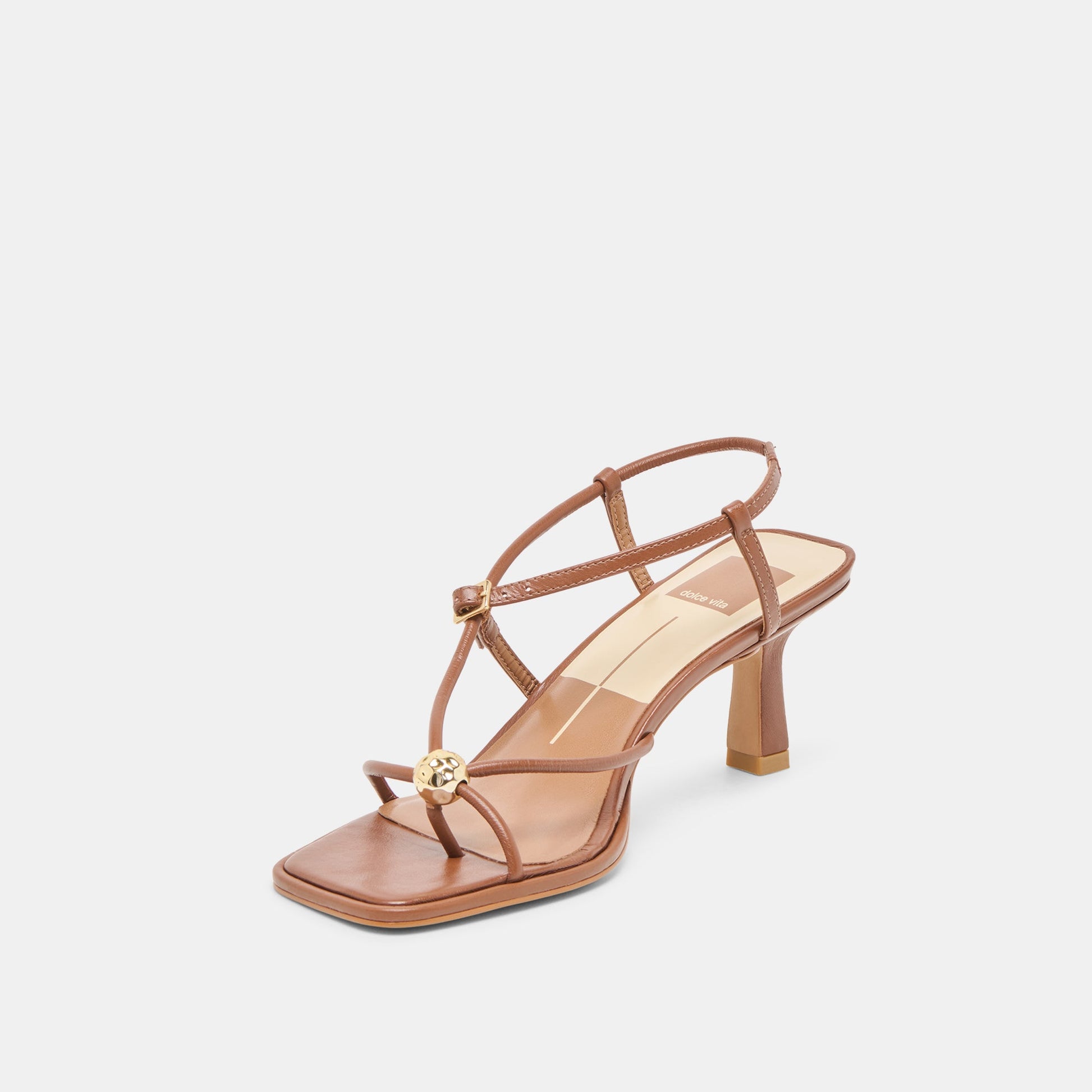 Mylee Cognac Leather Heels