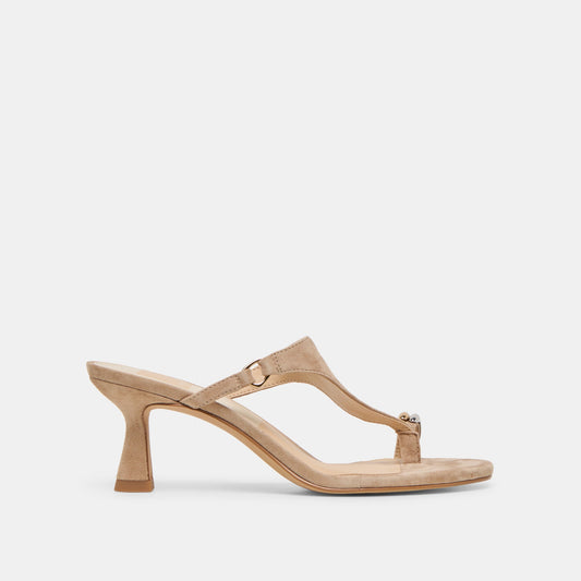 Derrel Camel Suede Heels