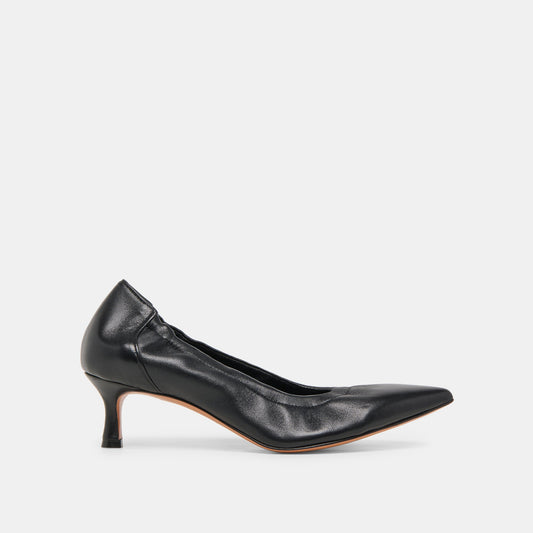 Celtin Black Leather Heels