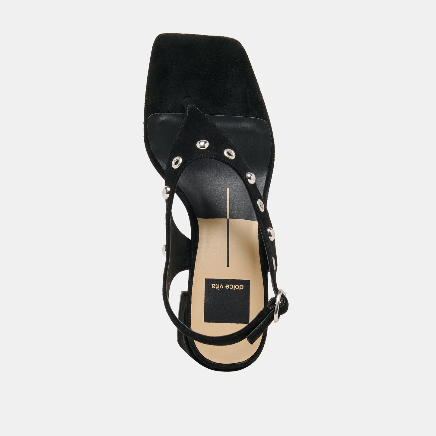 Yves Stud Onyx Suede Heels