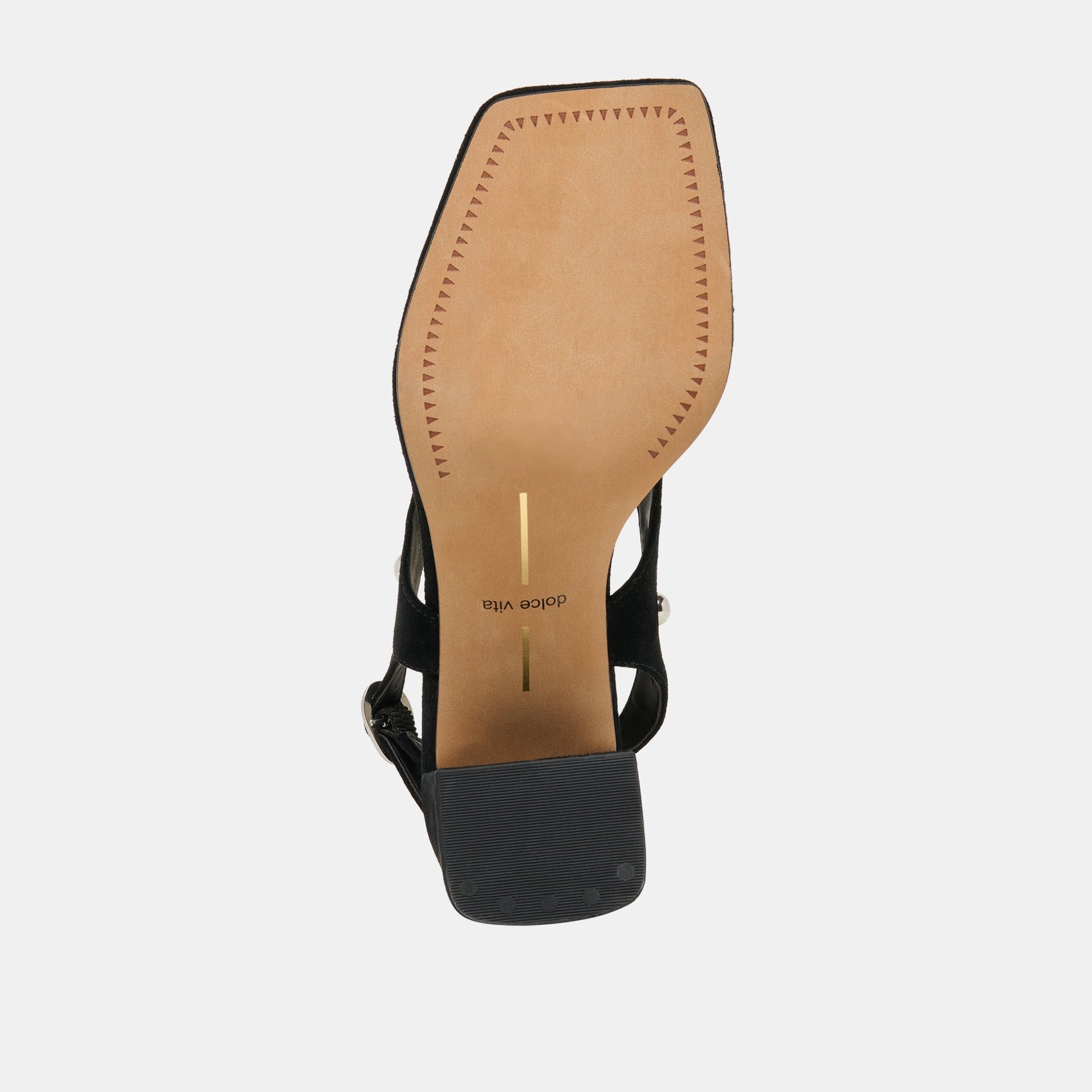 Yves Stud Onyx Suede Heels