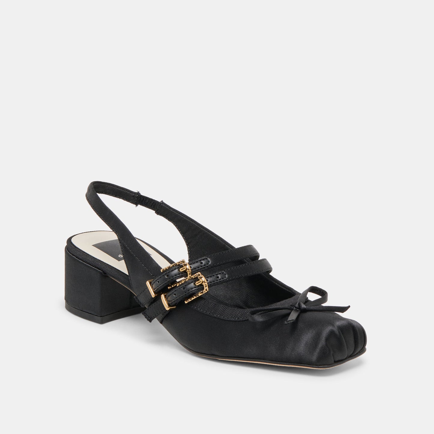 Loris Onyx Satin Heels