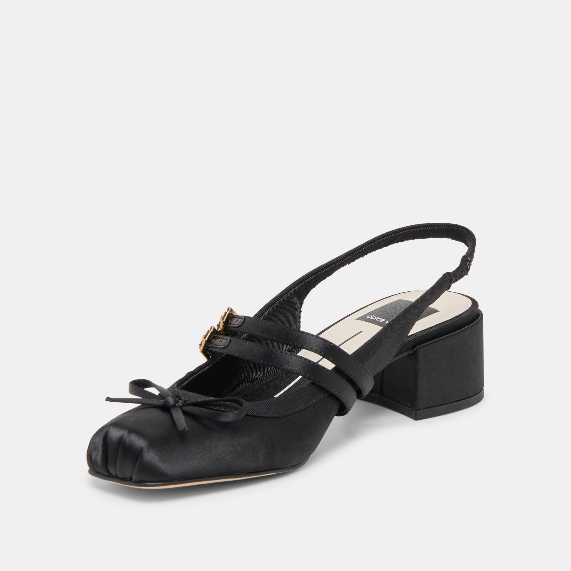 Loris Onyx Satin Heels