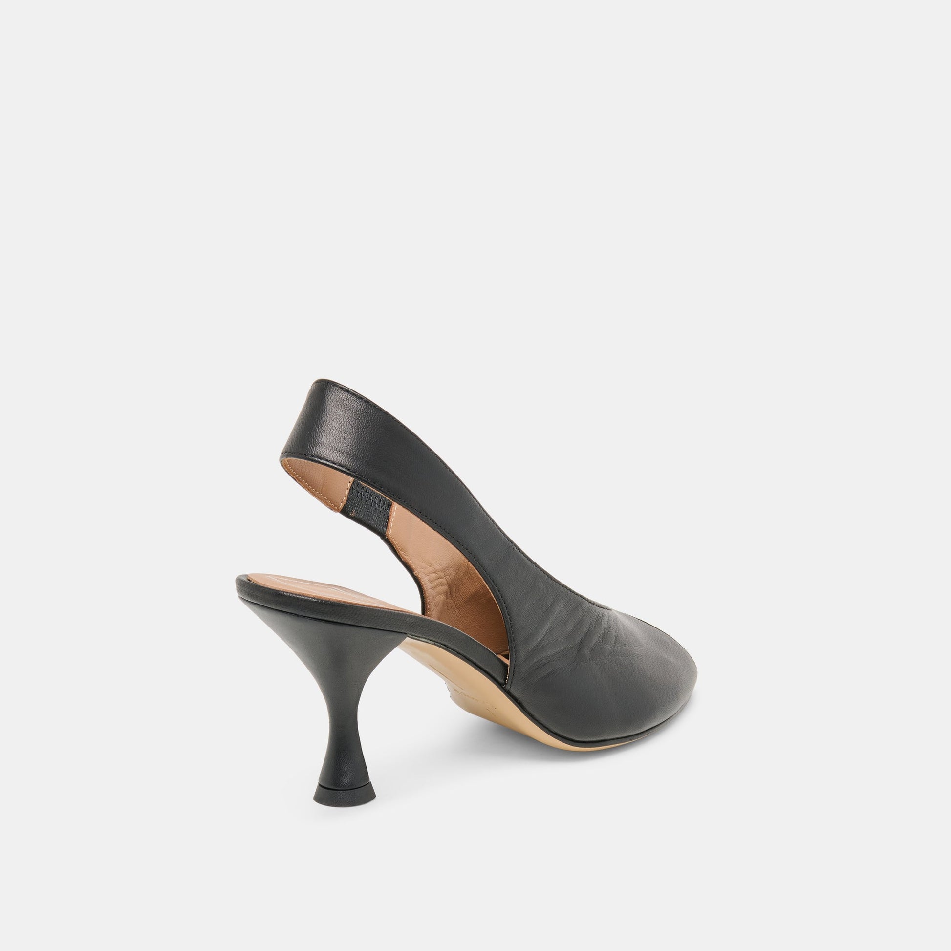 Madow Black Leather Heels