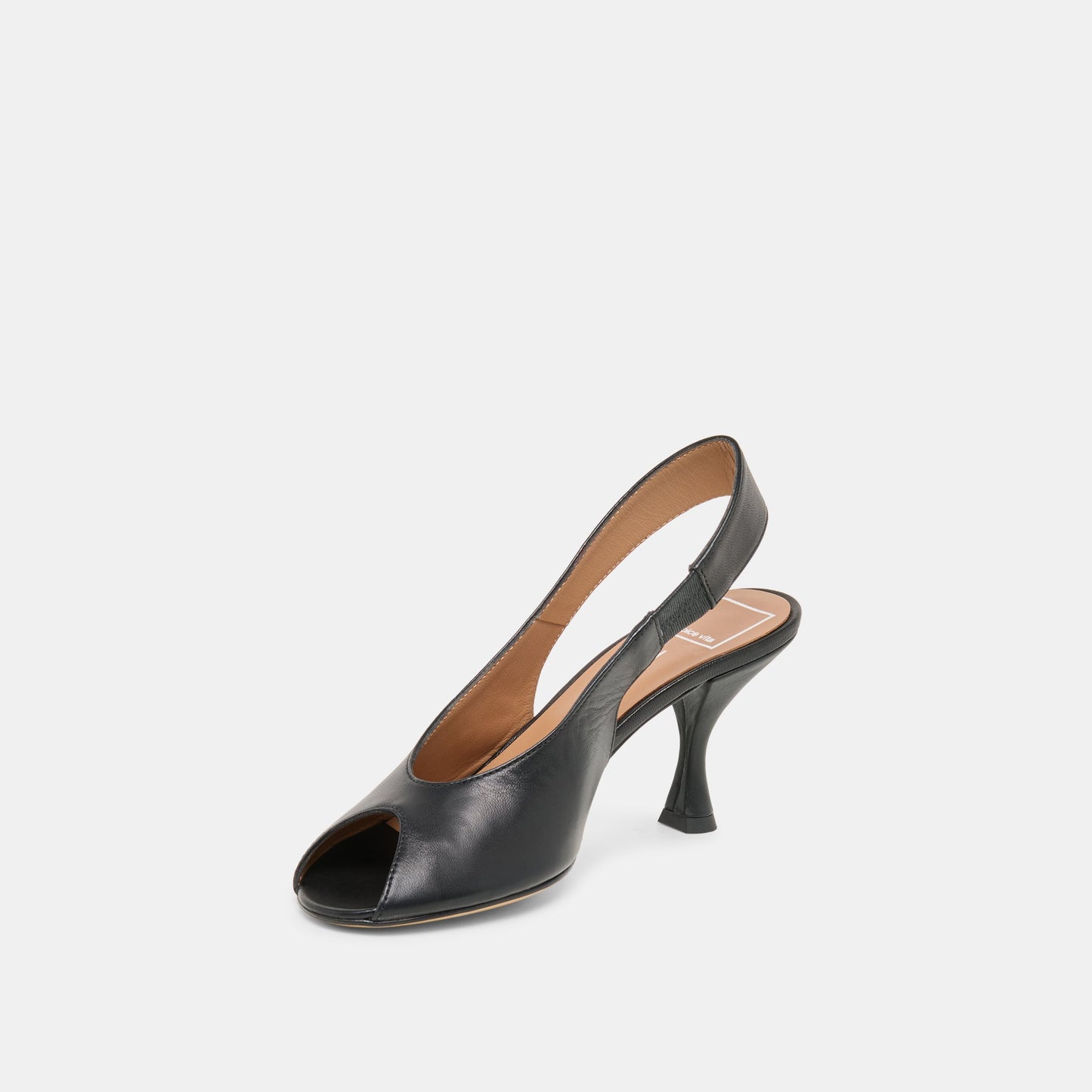 Madow Black Leather Heels