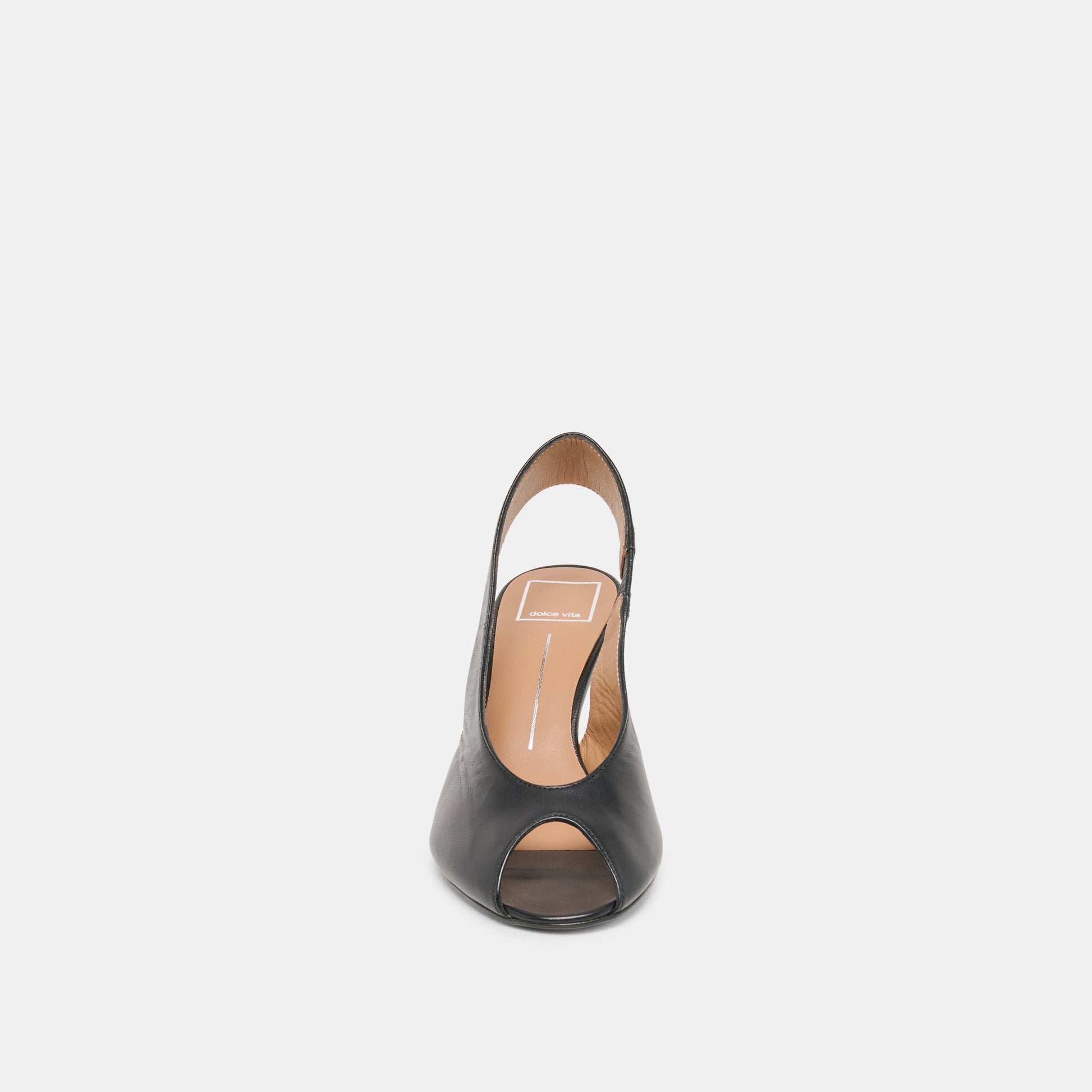 Madow Black Leather Heels