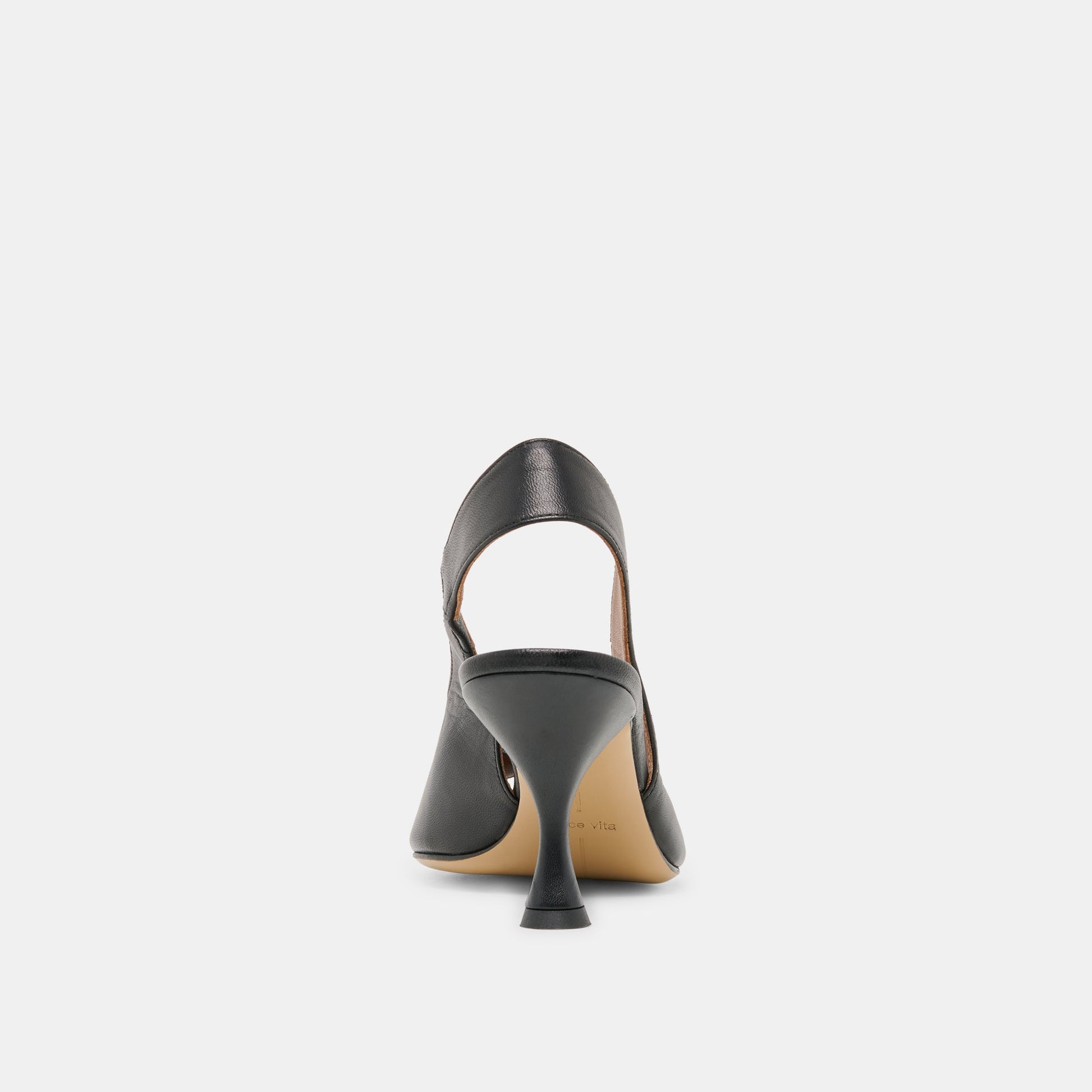 Madow Black Leather Heels