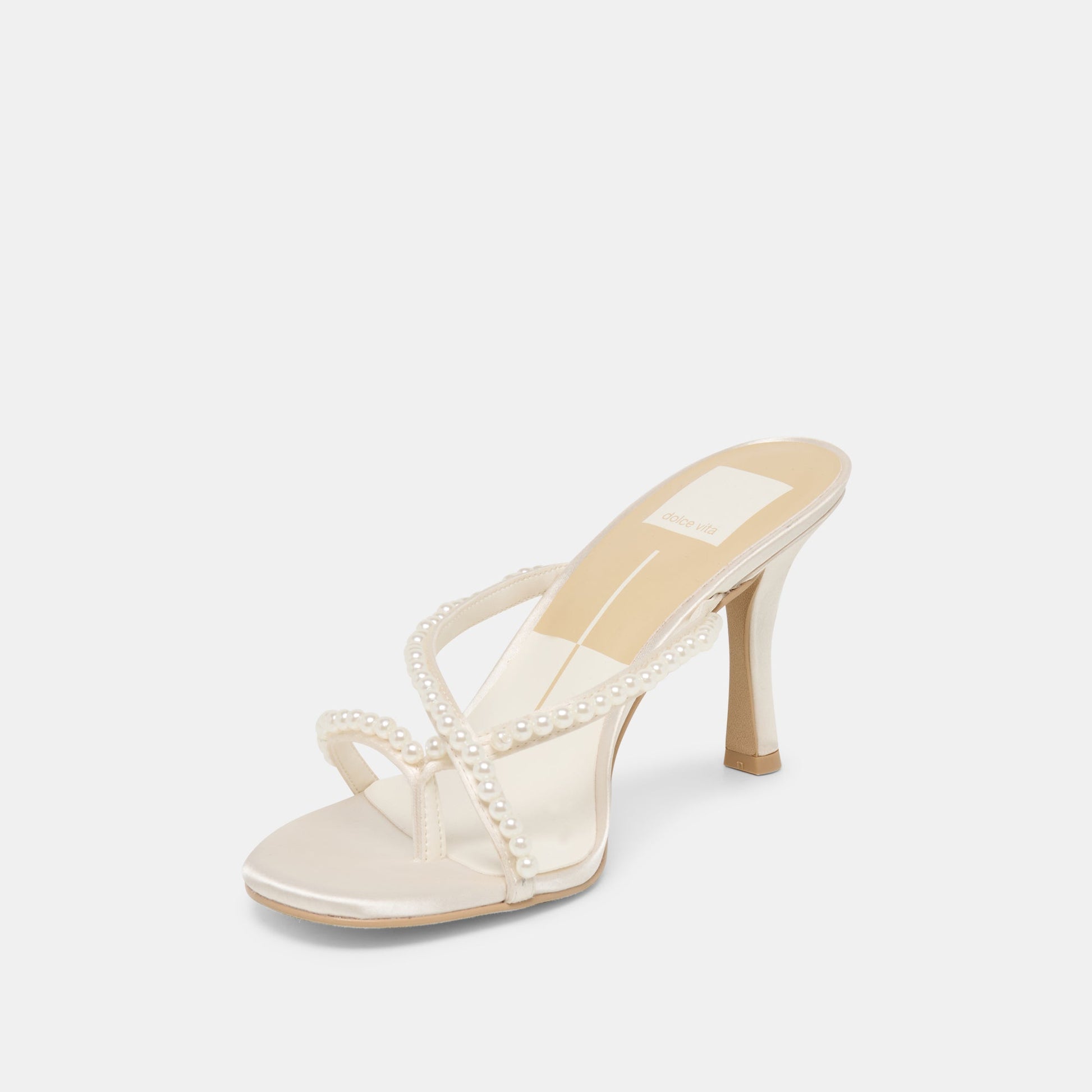 Liano Pearl Off White Satin Heels