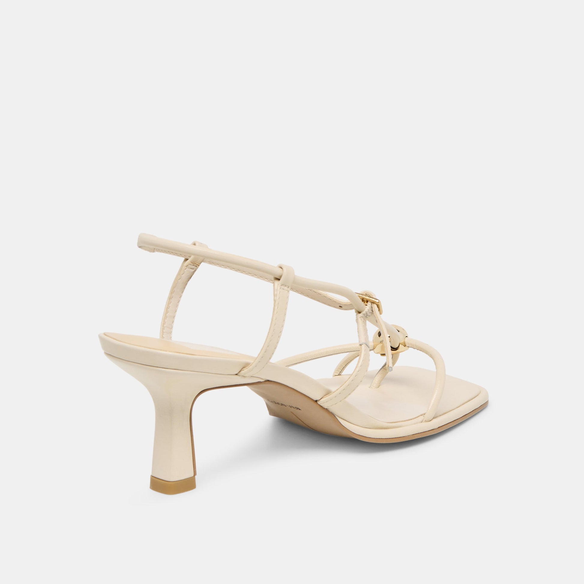 Manji Wide Creme Leather Heels