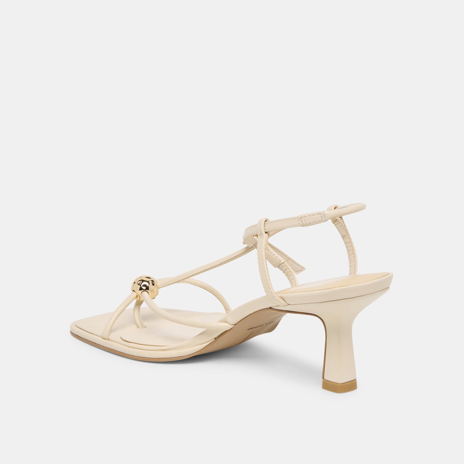 Manji Wide Creme Leather Heels