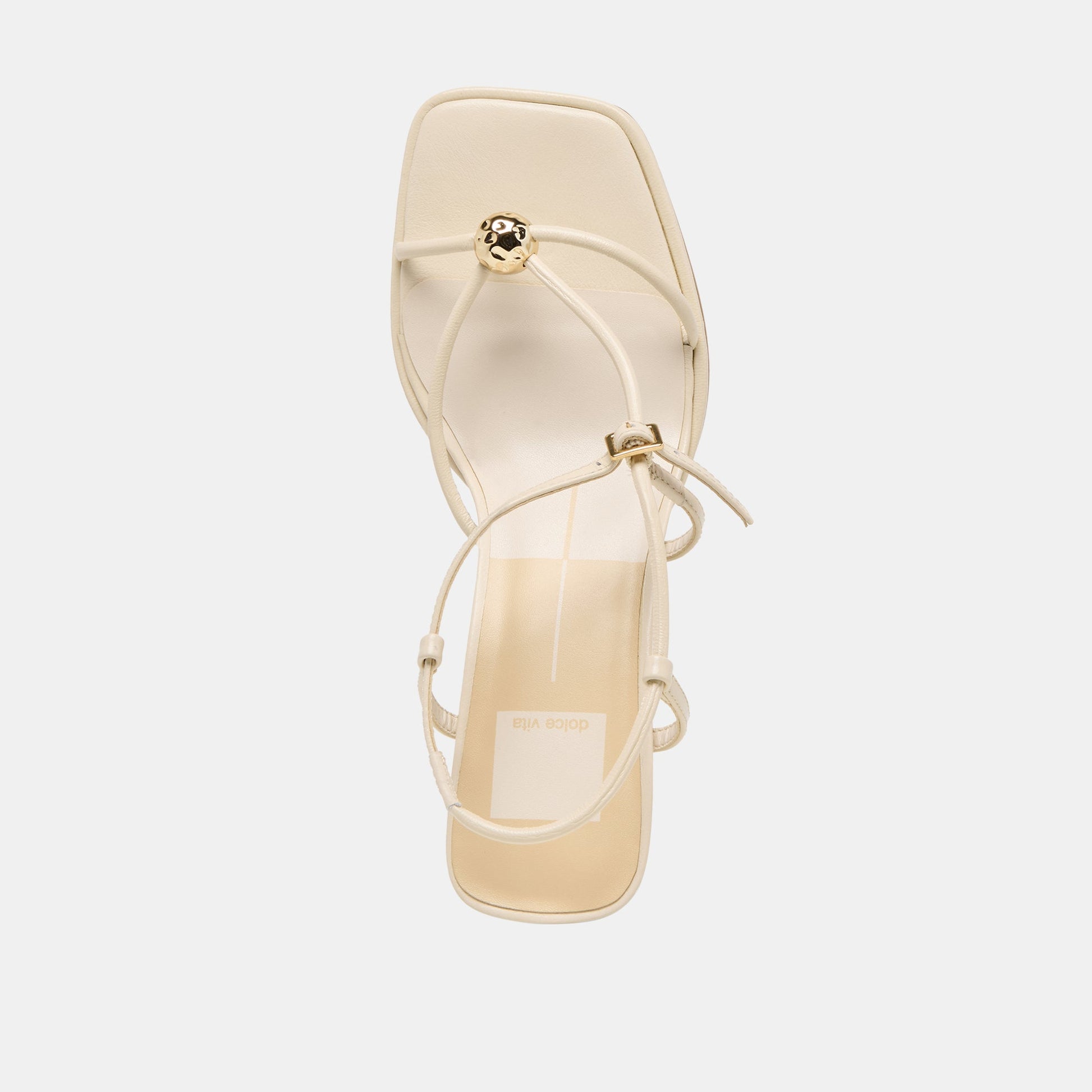Manji Wide Creme Leather Heels