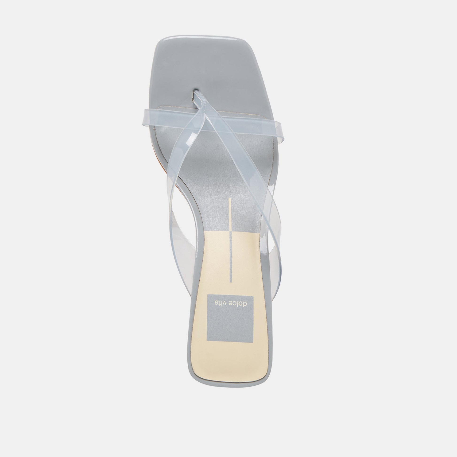 Brevel Vinyl Wide Dusty Blue Jelly Heels