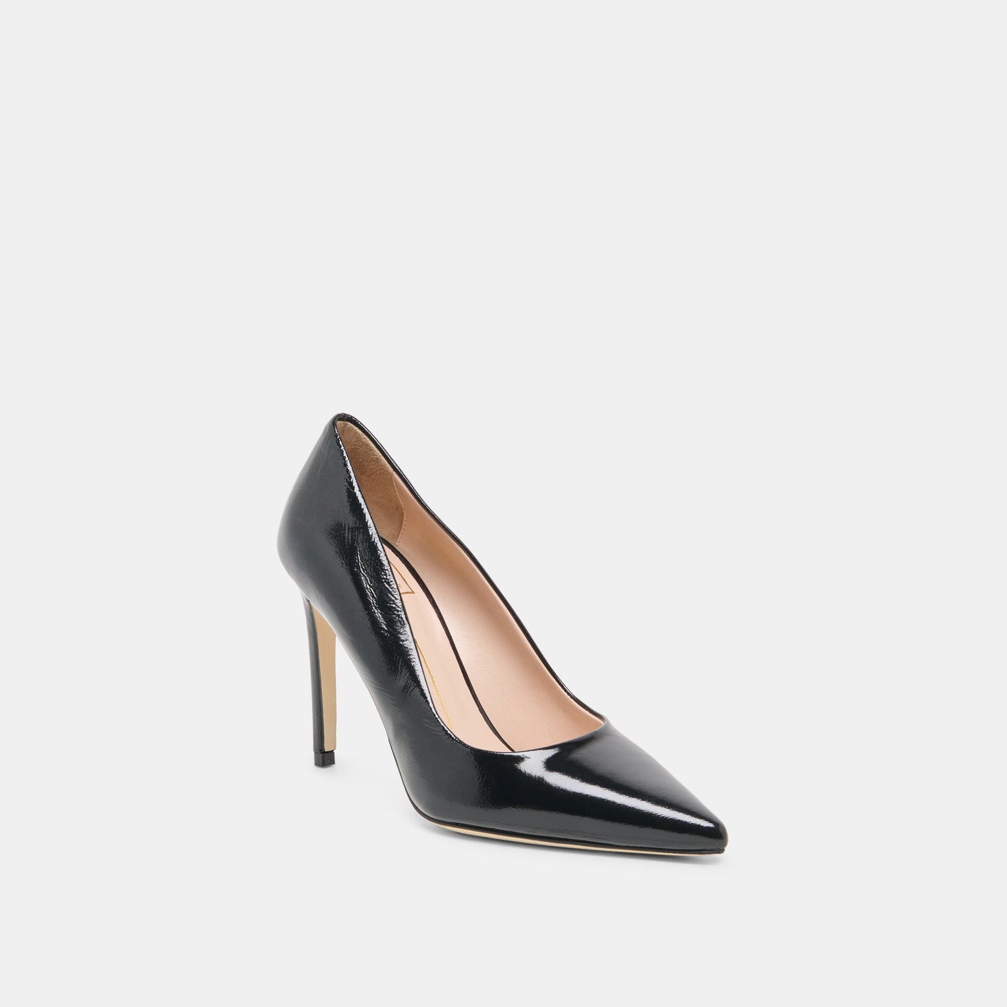 LANKY Black Leather Closed-Toe Pump Stiletto Heels