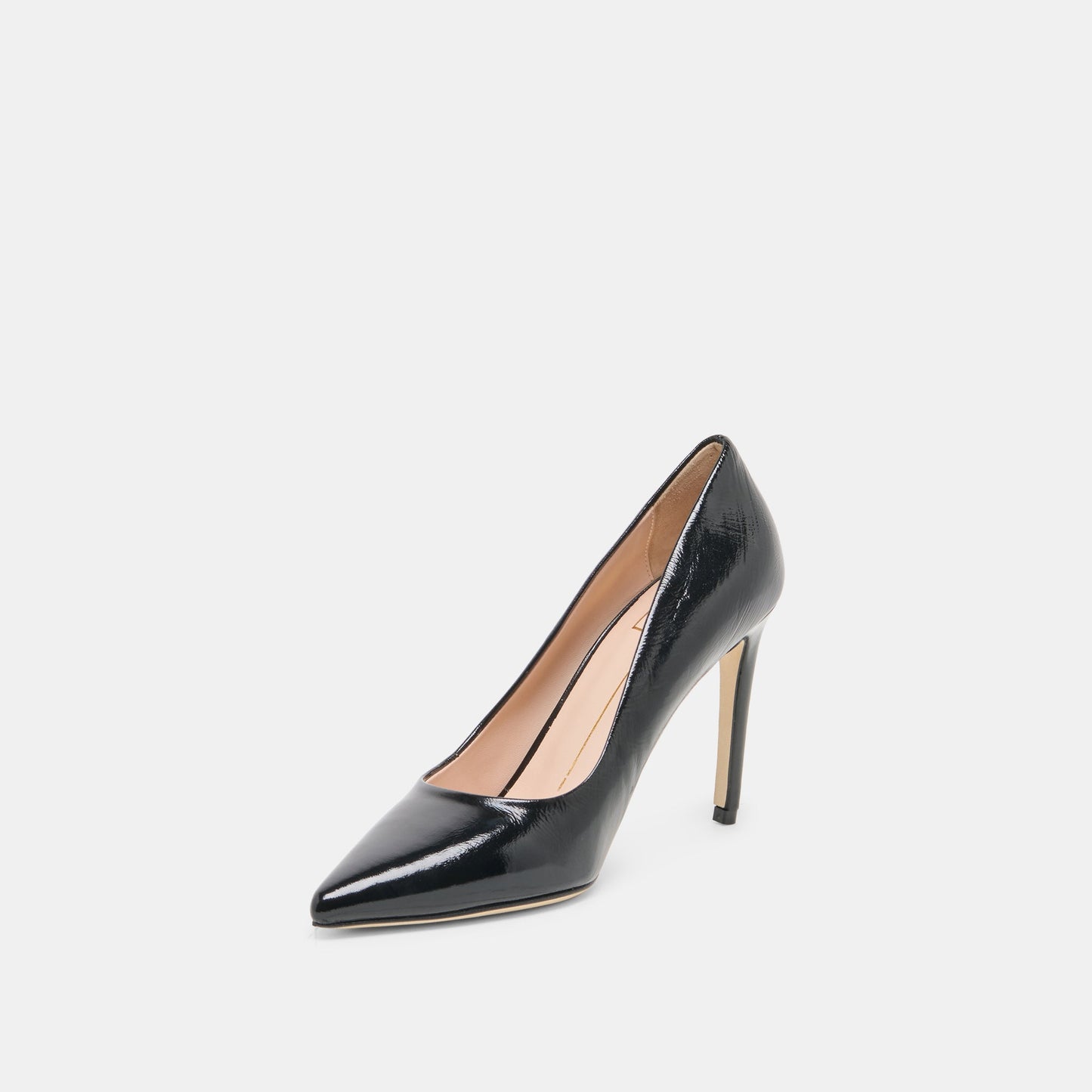 LANKY Black Leather Closed-Toe Pump Stiletto Heels