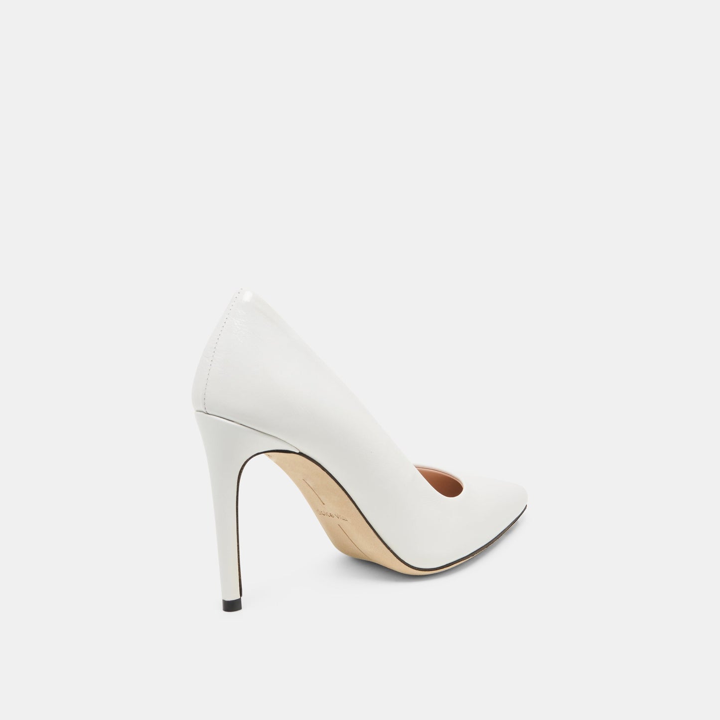 LANKY White Leather Closed-Toe Pump Stiletto Heels