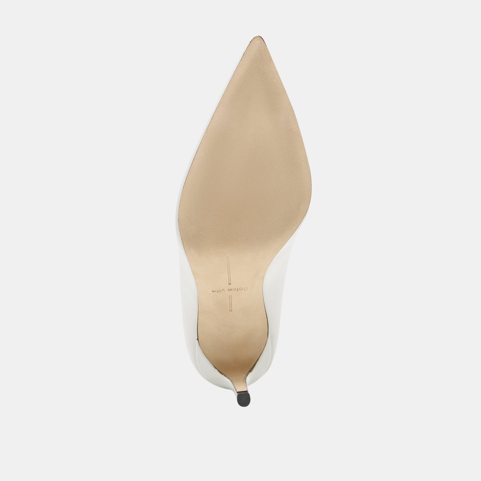 LANKY White Leather Closed-Toe Pump Stiletto Heels