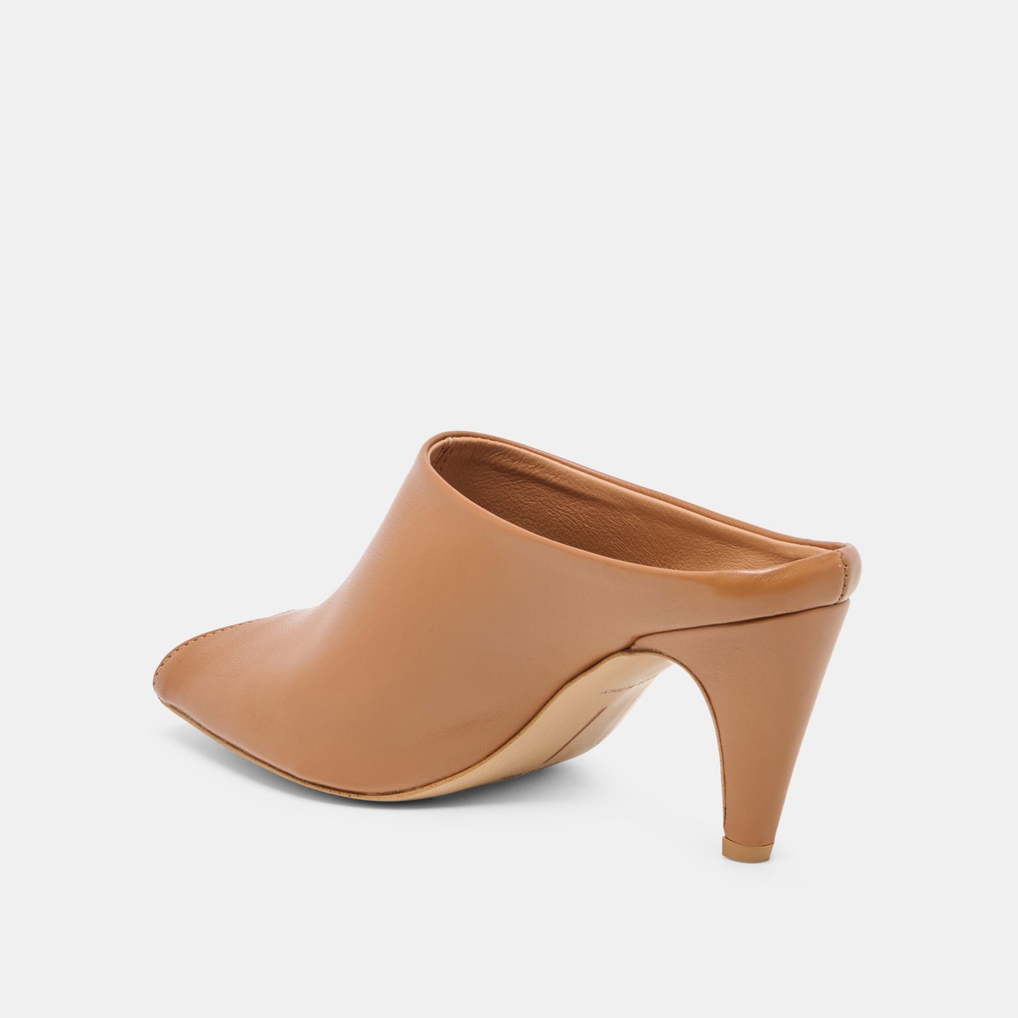 MERY Brown Leather Peep-Toe Heels