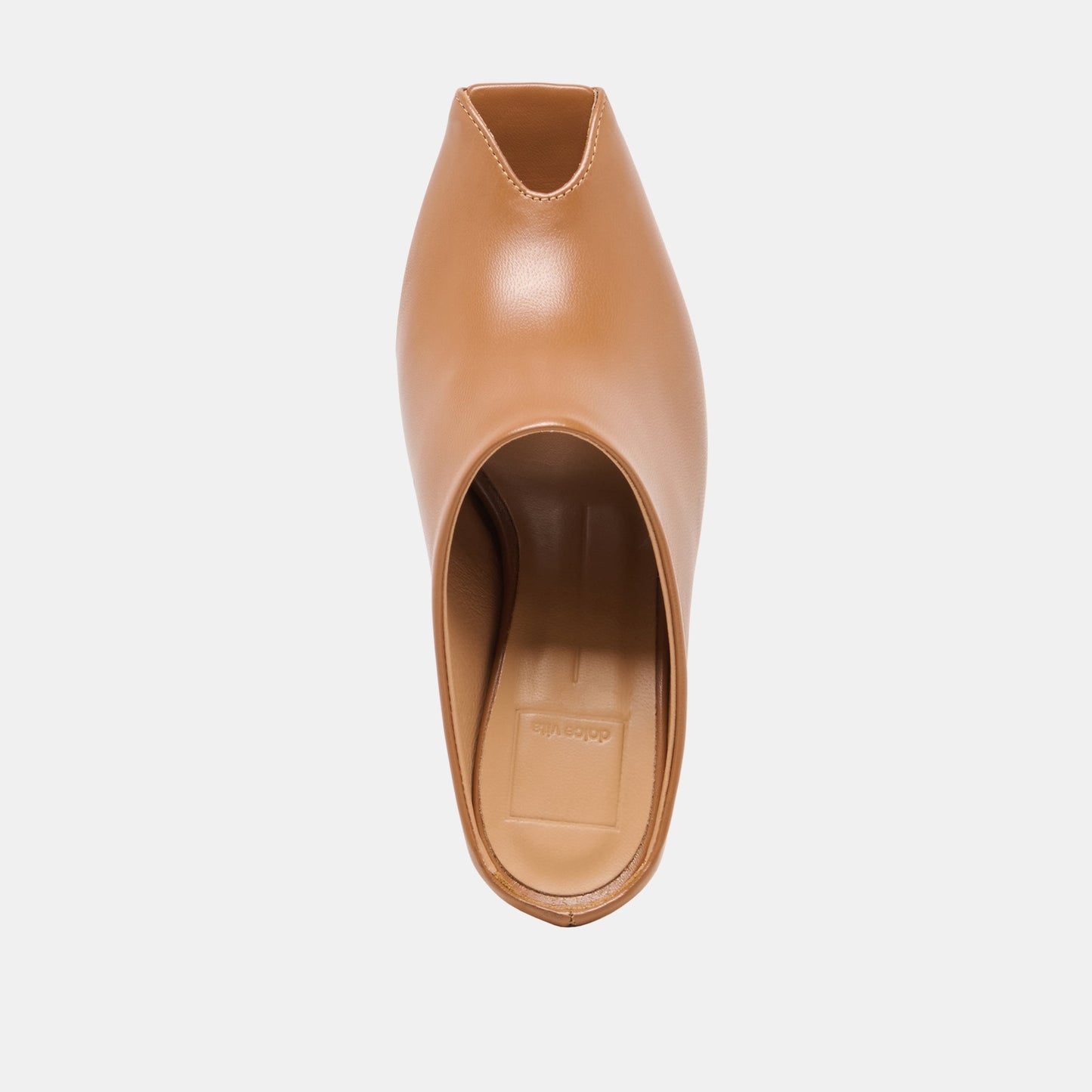 MERY Brown Leather Peep-Toe Heels