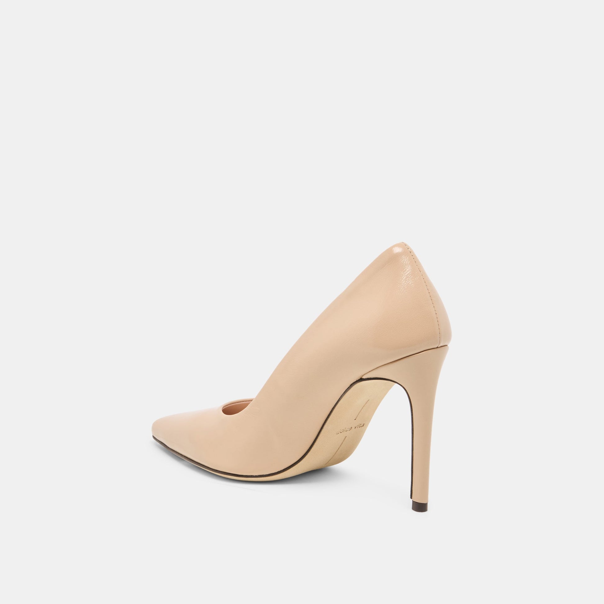 LANKY Tan Leather Closed-Toe Pump Stiletto Heels