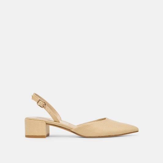 Carel Light Natural Raffia Heels
